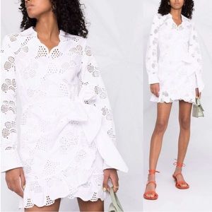 Self Portrait Floral Lace Broderie Wrap Dress